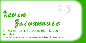 kevin zsivanovic business card